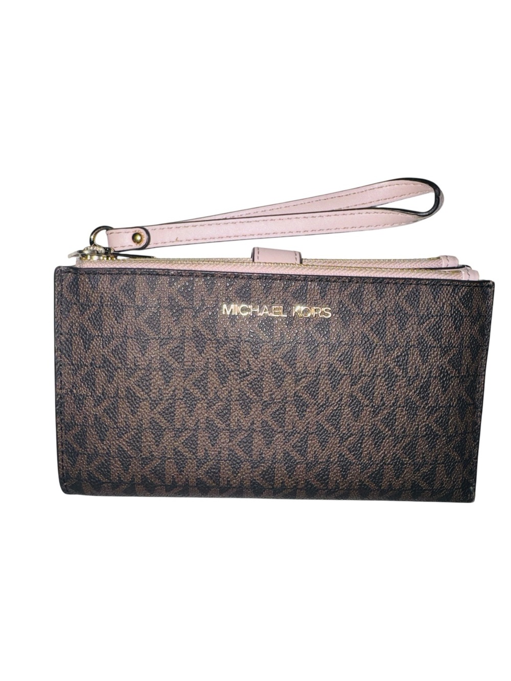 Michael Kors Brown/Pink Signature Wristlet
